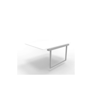Postazione aggiuntiva bench piano Bianco 120x160xh.75 cm gamba ad anello in acciaio Argento Practika P2 ECBIA12-BA-A