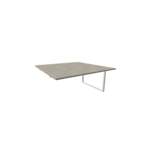 Postazione aggiuntiva bench cemento 160x160xh.75 cm gamba ad anello in acciaio Argento Practika P2 ECBIA16-CL-A