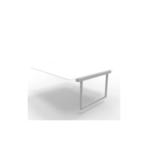 Postazione aggiuntiva bench piano Bianco 180x160xh.75 cm gamba ad anello in acciaio Argento Practika P2 ECBIA18-BA-A