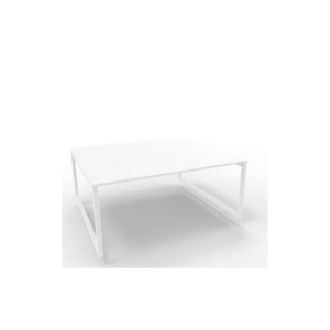 Bench piano Bianco 180x160xh.75 cm gamba ad anello in acciaio Bianco linea Practika P2 Quadrifoglio - ECBEA18-BA-I