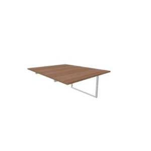 Postazione aggiuntiva bench piano Noce 120x160xh.75 cm gamba ad anello in acciaio Argento Practika P2 ECBIA12-NO-A