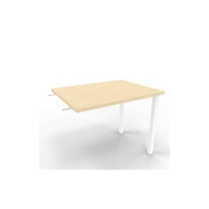 Dattilo scrivania sospeso piano Rovere 80x60xh.75 cm gamba sezione quadrata in acciaio Bianco Practika ECDM080-RK-I