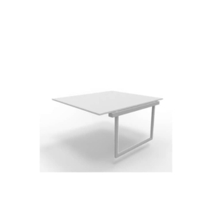 Postazione aggiuntiva bench piano Grigio 140x160xh.75 cm gamba ad anello in acciaio Argento Practika P2 ECBIA14-GR-A