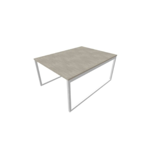 Bench piano cemento 120x160xh.75 cm gamba ad anello in acciaio Argento linea Practika P2 Quadrifoglio - ECBEA12-CL-A