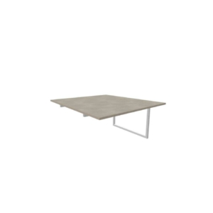 Postazione aggiuntiva bench cemento 140x160xh.75 cm gamba ad anello in acciaio Argento Practika P2 ECBIA14-CL-A