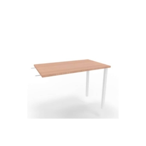 Dattilo scrivania sospeso piano Noce canaletto 100x60xh.75 cm gamba sezione quadrata in acciaio Bianco Practika