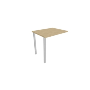 Dattilo scrivania sospeso piano Rovere 80x60xh.75 cm gamba sezione quadrata in acciaio Argento Practika ECDM080-RK-A