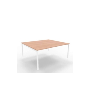 Bench piano Noce canaletto 180x160xh.75 cm gamba a ponte in acciaio Bianco linea Practika P3 Quadrifoglio -