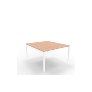 Bench piano Noce canaletto 140x160xh.75 cm gamba a ponte in acciaio Bianco linea Practika P3 Quadrifoglio - ECBEC14-NO-I