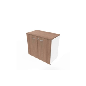 Armadio basso altezza scrivania ante Noce canaletto scocca Bianca 80x45xh.73 cm Practika - ECEB80B-NO-BA-NO