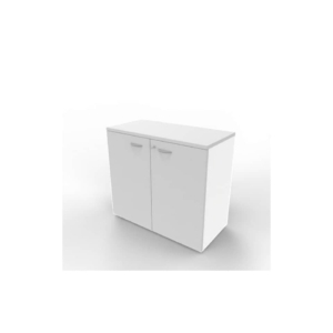 Armadio basso con ante battenti Grigio scocca Bianca 90x45xh.81,5 cm linea Practika Quadrifoglio - ECEB90B-GR-BA-GR