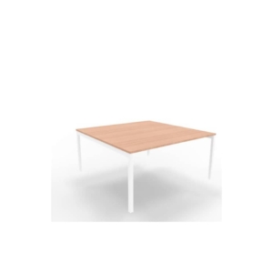 Bench piano Noce canaletto 160x160xh.75 cm gamba a ponte in acciaio Bianco linea Practika P3 Quadrifoglio - ECBEC16-NO-A