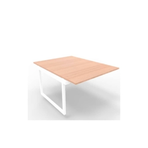 Postazione aggiuntiva bench piano Noce 120x160xh.75 cm gamba ad anello in acciaio Bianco Practika P2 ECBIA12-NO-I