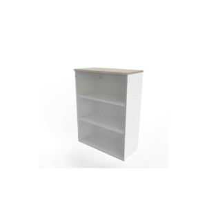 Armadio medio con ante vetro fumè, top cemento scocca Bianca 90x45xh.123,2 cm Practika Quadrifoglio - ECEM90V-CL-BA-GE