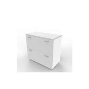 Armadio basso Grigio con scocca Bianca 90x45xh.81,5 cm con due classificatori estraibili Practika - ECEB90C-GR-BA-GR