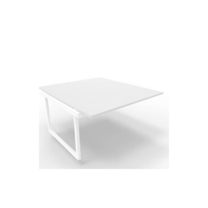 Postazione aggiuntiva bench piano Grigio 140x160xh.75 cm gamba ad anello in acciaio Bianco Practika P2 ECBIA14-GR-I