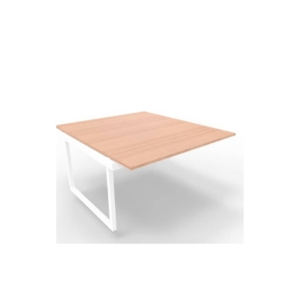 Postazione aggiuntiva bench piano Noce 140x160xh.75 cm gamba ad anello in acciaio Bianco Practika P2 ECBIA14-NO-I