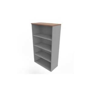 Armadio a giorno medio Noce canaletto scocca Argento 90x45xh.160 cm linea Practika Quadrifoglio - ECEL90G-NO-AA