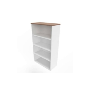 Armadio a giorno medio Noce canaletto scocca Bianca 90x45xh.160 cm linea Practika Quadrifoglio - ECEL90G-NO-BA