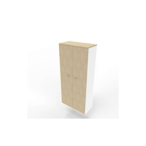 Armadio alto con ante battenti Rovere scocca Bianca 90x45xh.200 cm linea Practika Quadrifoglio - ECES90S-RK-BA-RK