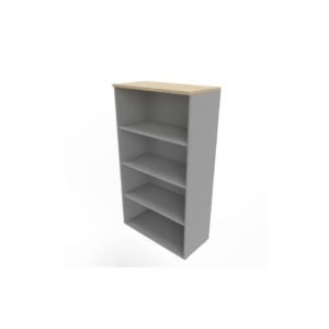 Armadio a giorno medio finitura Rovere scocca Argento 90x45xh.160 cm linea Practika Quadrifoglio - ECEL90G-RK-AA