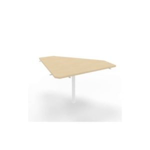 Raccordo 90° piano Rovere 84x84xh.75 cm gamba in acciaio Bianco per scrivanie Practika P4 Quadrifoglio ECRA9004-RK-I