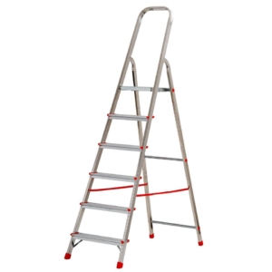 Scala in alluminio Scalamìa rinforzata Gierre 6 gradini - 0.48x1.10xh.1.84 m AL160