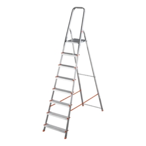 Scala in alluminio Scalamìa rinforzata Gierre 8 gradini - 0.53x1.41xh.2.23 m AL180