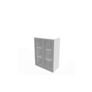 Armadio medio ante vetro telaio MDF - top Bianco scocca Bianca 90x45xh.123,2 cm Practika Quadrifoglio - ECEM90T-BA-BA-V3