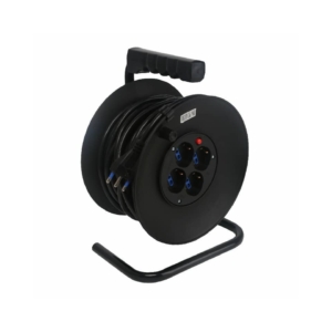 Avvolgicavo da 25 m a 4 vie 2P+E Aigostar Nero 186883