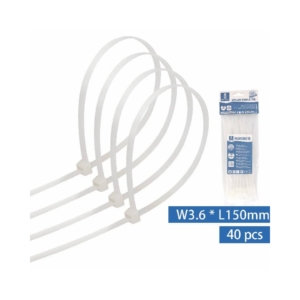 Fascette fermacavo in nylon 3,6x150 mm - Aigostar Bianco 189266 (conf.40)