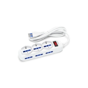 Multipresa con interruttore 16A - cavo 1,5 m - Bianco Aigostar a 9 vie (P40 e P17/11) - 218294