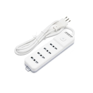 Multipresa bassa a 4 vie P17/P11 con interruttore 16A - cavo 1,5 m Aigostar Bianco e Grigio - 281489