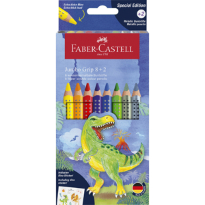 Matite colorate Faber-Castell Jumbo Grip - fantasia dinosauri 110922 (conf.10)