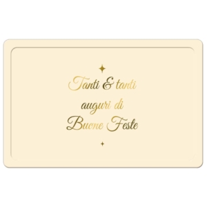 Biglietti augurali natalizi 9x14 cm - Biembi a vassoio - Beige scritta Oro - BBE202C69 (conf.6)