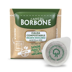 Caffè in cialda compostabile ESE 44 mm Caffe Borbone qualità Dek - 44BDEK100N (conf.100)