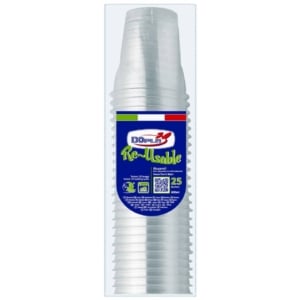 Bicchieri in polistirene Dopla Reusable Diamant 600 ml Trasparenti 22674 (conf.25)