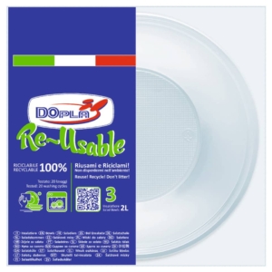 Insalatiere in polistirene Dopla Reusable 2.000 ml reuse - Trasparenti - 34034 (conf.3)