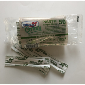 Palette da caffè Dopla Green in legno avana 90 mm - imbustate singolarmente - 5047 (conf.50)