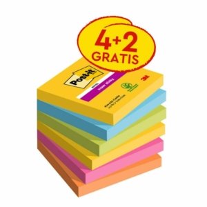 Foglietti Post-it® Super Sticky Carnival multicolore - 76x 76 mm - 90 foglietti - 7100259230 (conf.6 blocchetti)