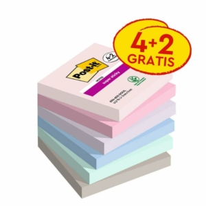 Foglietti Post-it® Super Sticky Soulful multicolore 76x76 mm - 90 foglietti - 7100259203 (conf.6 blocchetti)