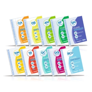 Ricambi rinforzati in PVC Blasetti per quaderni ad anelli A4 - 100g/m² - 40 fogli - quadretti 5mm - 5442