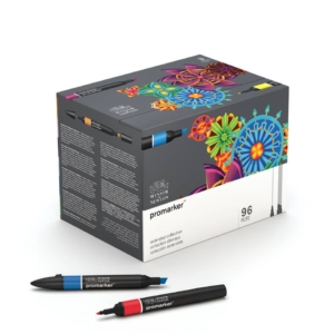 Pennarelli Winsor&Newton Promarker doppia punta fine-larga - 96 colori assortiti - 0290152