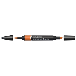Pennarello Winsor&Newton Promarker Brush doppia punta scalpello-pennello - saddle brown - 0204332
