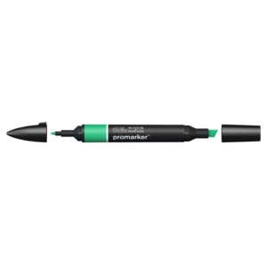 Pennarello Winsor&Newton Promarker doppia punta fine-scalpello 2,5-0,5mm - emerald - 0203235