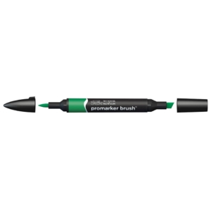 Pennarello Winsor&Newton Promarker Brush doppia punta scalpello-pennello - ush green - 0204228