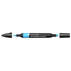 Pennarello Winsor&Newton Promarker Brush doppia punta scalpello-pennello - sky blue - 0204621
