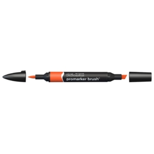 Pennarello Winsor&Newton Promarker Brush doppia punta scalpello-pennello - bright orange - 0204051
