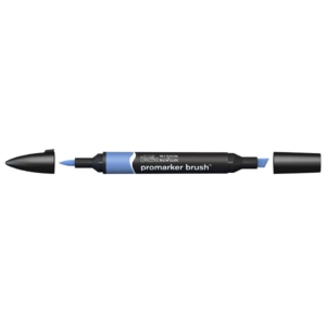 Pennarello Winsor&Newton Promarker Brush doppia punta scalpello-pennello - china blue - 0204198