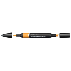 Pennarello Winsor&Newton Promarker Brush doppia punta scalpello-pennello - amber - 0204195